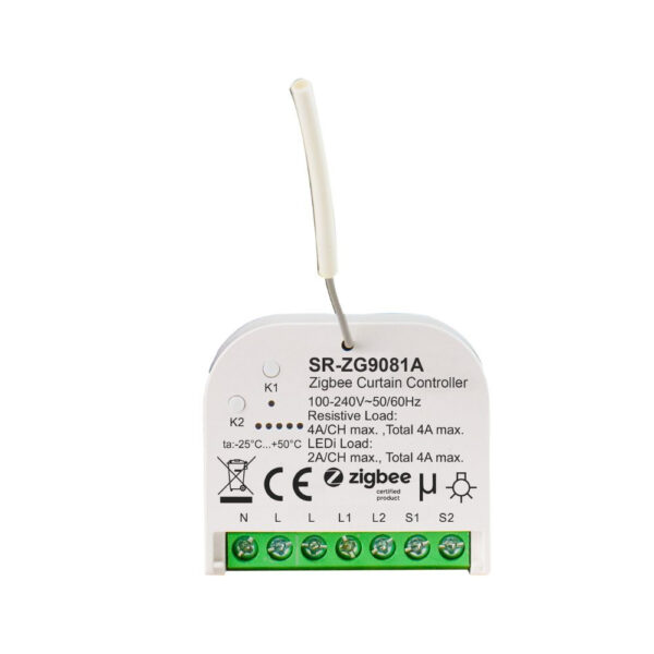 Sunricher Zigbee retrofit függöny / redőny motor vezérlés, 2 x 4A (SR-ZG9081A) Okosotthon SR-ZG9081A Sunricher Zigbee retrofit függöny / redőny motor vezérlés, 2 x 4A (SR-ZG9081A) Okosotthon SR-ZG9081A