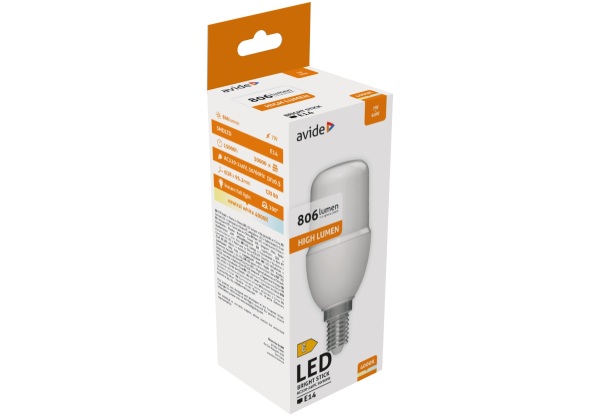 Avide LED Bright Stick izzó T37 7W E14 NW 4000K Stick