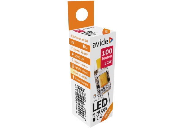 Avide LED 1.2W G4 COB NW 4000K Kapszula