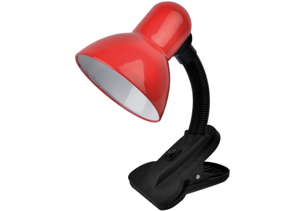 Avide Basic Asztali Lámpa Csíptethető Piros Max 60W Basic