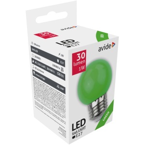 Avide Dekor LED fényforrás G45 1W E27 Zöld Dekor LED