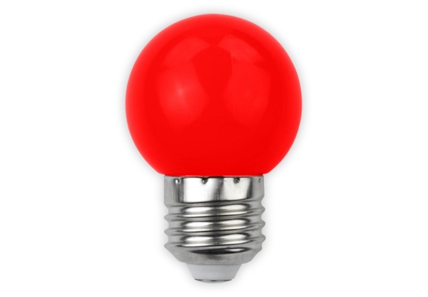 Avide Dekor LED fényforrás G45 1W E27 Piros Dekor LED