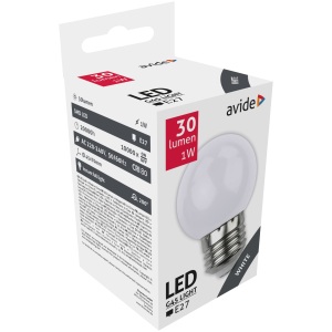 Avide Dekor LED fényforrás G45 1W E27 Piros Dekor LED