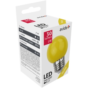 Avide Dekor LED Filament fényforrás 1W E27 Sárga Dekor LED