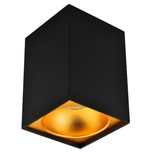 Avide GU10 Lámpatest Négyzetes Fekete-Arany Fényforrás nélküli