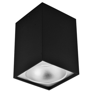 Avide GU10 Lámpatest Négyzetes Fekete-Ezüst Fényforrás nélküli