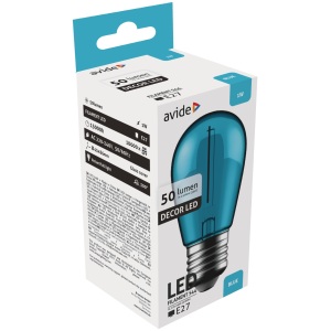 Avide Dekor LED Filament fényforrás 1W E27 (Zöld/Kék/Sárga/Piros/Lila) Dekor LED