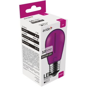 Avide Dekor LED Filament fényforrás 1W E27 Lila Dekor LED