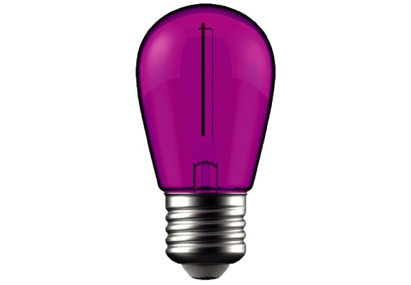 Avide Dekor LED Filament fényforrás 1W E27 Lila Dekor LED