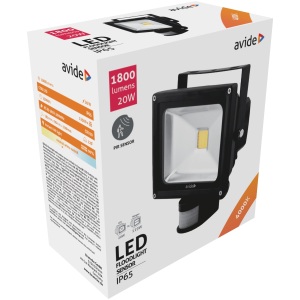 Avide LED Reflektor 20W NW 4000K Mozgásérzékelős PIR COB