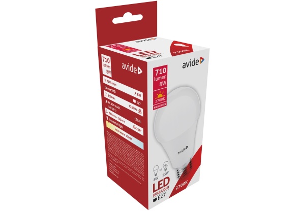 Avide LED Globe A60 8W E27 EW 2700K Gömb