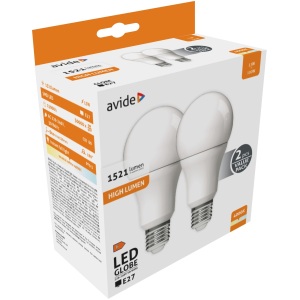 Avide LED Globe Twin Pack A60 13W E27 NW 4000K Gömb