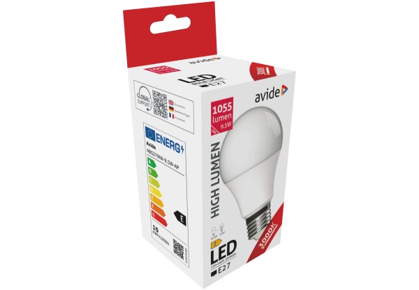 Avide LED Globe A60 9.5W E27 WW 3000K Gömb