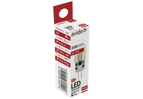 Avide LED 2W G4 WW 3000K Kapszula