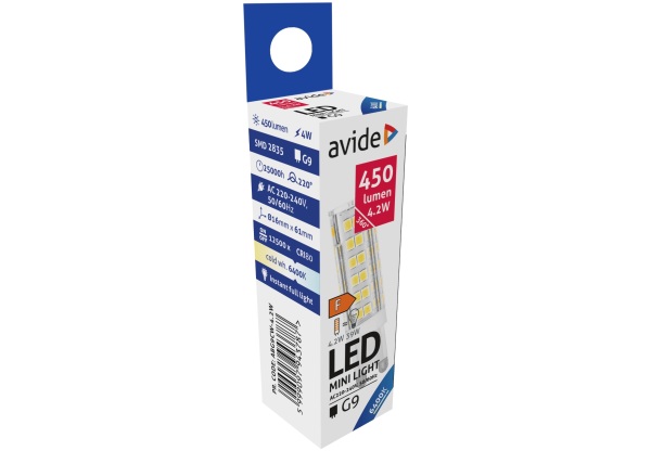 Avide LED 4.2W G9 CW 6400K Kapszula