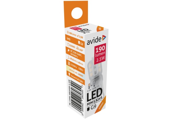 Avide LED 2.5W G9 NW 4000K Kapszula