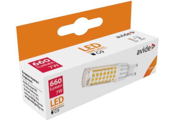 Avide LED 7W G9 NW 4000K fekvő Kapszula