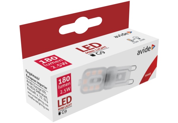 Avide LED 2.5W G9 WW 3000K fekvő Kapszula