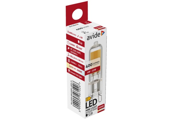 Avide LED 4W G9 COB WW 3000K Kapszula