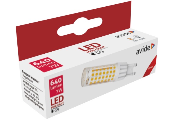 Avide LED 7W G9 WW 3000K fekvő Kapszula