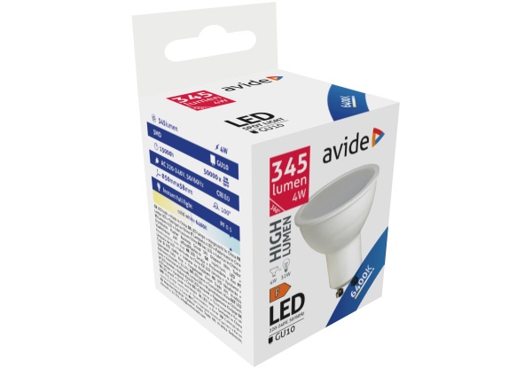 Avide LED Spot Alu+plastic 4W GU10 CW 6400K Szpot