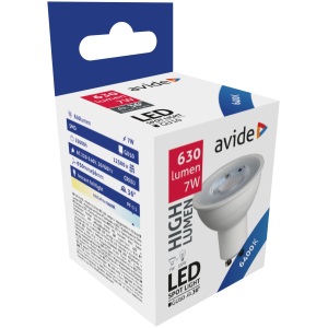 Avide LED Spot Alu+Plastic 7W GU10 36° CW 6400K Szpot