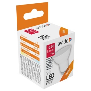 Avide LED Spot Alu+plastic 7W GU10 NW 4000K Szpot