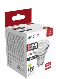 Avide LED Spot Alu+plastic 4W GU10 WW 3000K Szpot