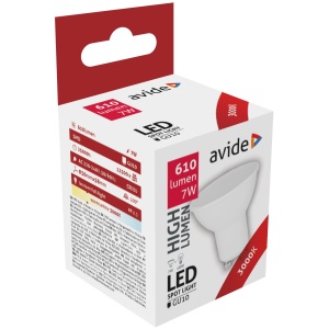 Avide LED Spot Alu+plastic 7W GU10 WW 3000K Szpot