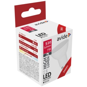 Avide LED Spot Alu+plastic 7W GU10 CW 6400K Szpot