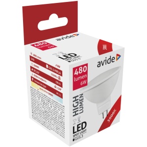 Avide LED Spot ALU+plastic 6W GU5.3 12V WW 3000K Szpot