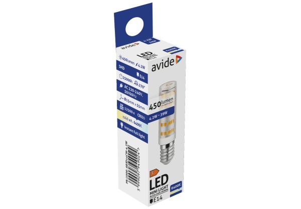 Avide LED 4.2W JD E14 CW 6400K Kapszula