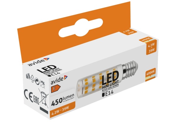 Avide LED 4.2W JD E14 NW 4000K fekvő Kapszula