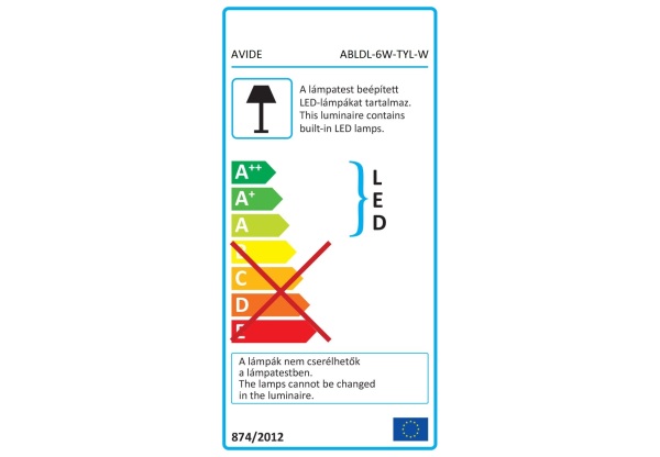 Avide LED Asztali Lámpa Tyler Fehér 6W LEDes