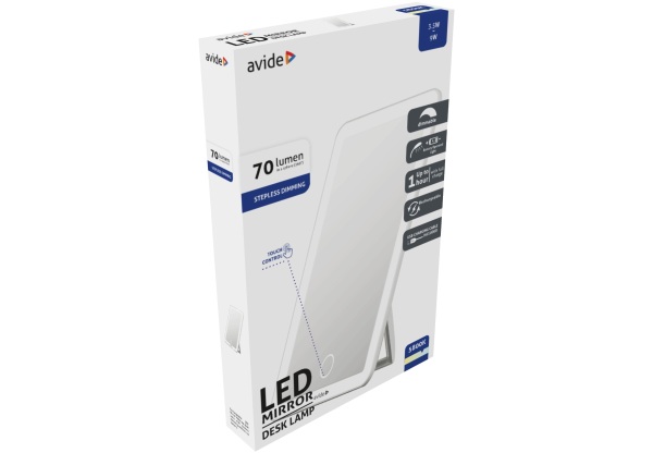 Avide LED Asztali Lámpa Világítós Sminktükör 3.5W Adapter nt. LEDes