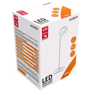 Avide LED Asztali Lámpa Bőrhatású Hugo Fehér-Fekete 6W Naptár LEDes