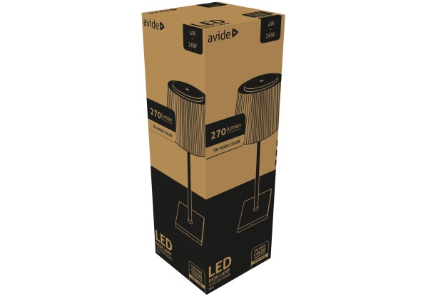 Avide LED Asztali Lámpa Fekete USB 4W LEDes