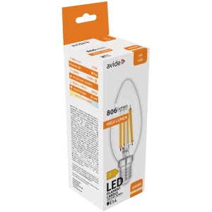 Avide LED Filament Candle 6.5W E14 NW 4000K High Lumen Gyertya