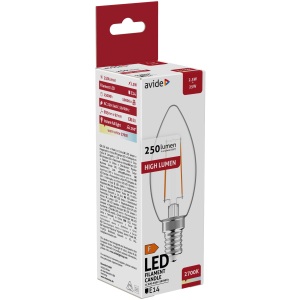 Avide LED White Filament Candle 6.5W E14 WW 2700K Gyertya