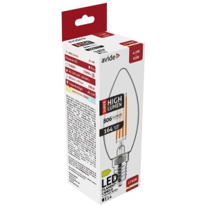 Avide LED Filament Candle 5.9W E14 WW 2700K Fényerőszabályozható Gyertya