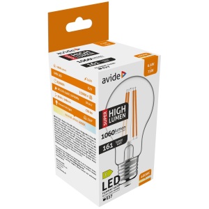 Avide LED Filament Globe 9W Fényerőszabályzós E27 WW 2700K Gömb