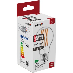 Avide LED Filament Globe 3.8W E27 WW 3000K Super High Lumen Gömb