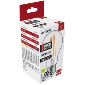 Avide LED Filament Globe 6.6W E27 A60 WW 2700K Super High Lumen Gömb