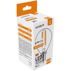 Avide LED Filament Mini Globe 4.9W E14 NW 4000K Super High Lumen Mini Gömb