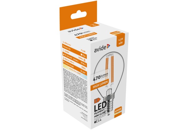 Avide LED Filament Mini Globe 4.5W E14 NW 4000K Mini Gömb