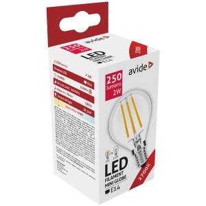 Avide LED White Filament Mini Globe 4.5W E14 WW 2700K Mini Gömb