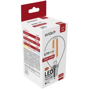 Avide LED White Filament Mini Globe 6.5W E14 WW 2700K Mini Gömb