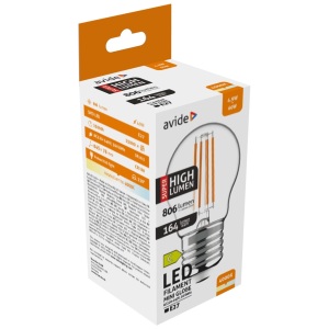 Avide LED Filament Mini Globe 4.9W E14 WW 2700K Super High Lumen Mini Gömb