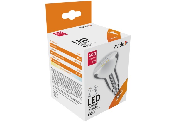 Avide LED Filament R50 4W E14 160° NW 4000K Speciális