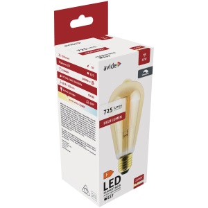 Avide LED Filament ST57 7W Fényerőszabályzós Borostyán E27 WW 2500K Speciális